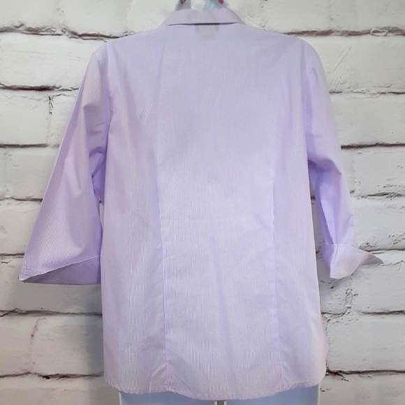 Button Up Shirt Purple Stripe NWT Sz S Embellished Butterfly Issac's Designs - Picture 4 of 13